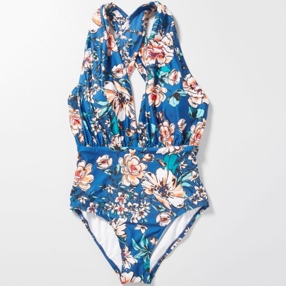 New ModCloth Lauren Plunge One Piece Floral Suit - Picture 2 of 7